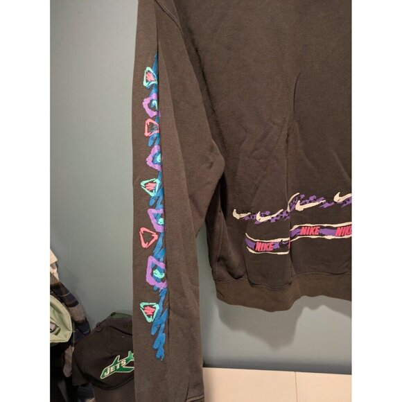 Nike Stories Retro Graphic Acid Wash Crew Neck Sweatshirt Men's XL Black Pink - Picture 8 of 9